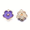 Light Gold Plated Alloy Enamel Pendants X-ENAM-R136-16D-1