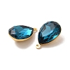 Real 18K Gold Plated Brass with Glass Pendants KK-177-22G-01-3