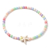 Beach Starfish Synthetic Turquoise Link Bracelets BJEW-JB10238-03-1