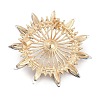 Sunflower Rhinestone Brooch Pins JEWB-A029-01G-03-2