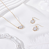 Hexagon Alloy Resin Pendant Necklaces and Dangle Earrings Sets for Women SJEW-LP0001-52B-3