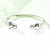 304 Stainless Steel Cuff Bangles for Women Men BJEW-P386-01AS-2