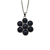 Synthetic Blue Goldstone Flower Pendant Necklaces FO7861-8-1