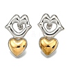 304 Stainless Steel Two-tone Stud Earrings for Women EJEW-R023-01GP-05-4