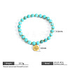 6.2MM Faceted Round Synthetic Turquoise Beaded Stretch Bracelets WG42E8E-03-1