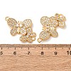 Brass Micro Pave Clear Cubic Zirconia Connector Charms CU-CBA4579-01G-C-2