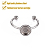 Tarnish Resistant 201 Stainless Steel Cuff Pad Ring Settings STAS-S080-042B-P-2