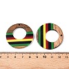 Jamaican Colour Epoxy Resin & Walnut Wood Pendants RESI-N039-122U-3
