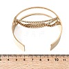 304 Stainless Steel Multi-Chain Open Cuff Bangles BJEW-K264-06G-5