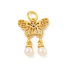 Butterfly Rack Plating Brass Micro Pave Cubic Zirconia Pendants KK-P277-03MG-1