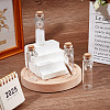 4Pcs Transparent Glass Empty Bottles with Alloy Feather and Paw Print Charms AJEW-DR00041-3