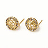 Brass Stud Earrings EJEW-L247-01G-1