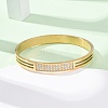 304 Stainless Steel Micro Pave Clear Cubic Zirconia Bangles for Women BJEW-B161-01G-2