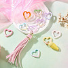 10Pcs 10 Colors Baking Paint Alloy Spring Gate Rings FIND-TA0009-95-8