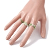 4Pcs 4 Style Glass Seed Beaded Stretch Finger Rings RJEW-JR00661-03-4