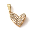 304 Stainless Steel Micro Pave Clear Cubic Zirconia Pendants CU-CBA703A-04G-01-1