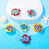 6Pcs 6 Colors Handmade Lampwork Pendants LAMP-TA0002-67C-4