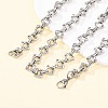 304 Stainless Steel Rhombus Link Chain Necklaces for Women Men NJEW-F363-02P-3