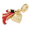 Rack Plating Brass Clear Cubic Zirconia Makeup European Dangle Charms LS-KK-P287-34A-G-2