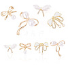 4Pcs 4 Styles Bowknot Alloy Rhinestone Brooches for Women JEWB-TA0001-30-1