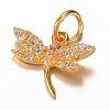 Brass Micro Pave Cubic Zirconia Charms ZIRC-K045-09-2