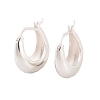 925 Sterling Silver Chunky Crescent Moon Hoop Earrings for Women EJEW-P273-01S-1