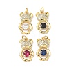 Brass Micro Pave Cubic Zirconia Pendants KK-Q068-04-1