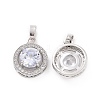 Brass Micro Pave Clear Cubic Zirconia Pendants KK-E068-VC440-1