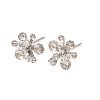 Brass Cubic Zirconia Stud Earring Settings CU-CBA53F6-01P-1