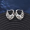 Brass Micro Pave Cubic Zirconia V-Shaped Hoop Earrings EJEW-H165-06P-1