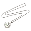 316 Surgical Stainless Steel Aromatherapy Diffuser Perfume Hollow Flat Round Pendant Box Chain Necklaces NJEW-R016-01P-05-4