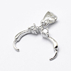 Anti-Tarnish Rhodium Plated 925 Sterling Silver Micro Pave Cubic Zirconia Pendant Bails STER-P034-35P-6