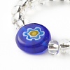 Sunflower Handmade Millefiori Glass Beads Finger Ring for Kid Teen Girl Women RJEW-JR00381-6