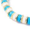 Synthetic Hematite & Polymer Clay Heishi Beads Stretch Bracelet BJEW-JB07226-02-5