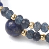 Dyed Natural Malaysia Jade & Brass Beaded Bangles for Women BJEW-JB13343-03-3