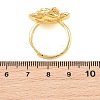 Flower Brass Micro Pave Cubic Zirconia & Enamel Cuff Ring Settings KK-CBAC351-06G-04-3