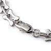 304 Stainless Steel Dog Bone & Oval Link Chain Bracelet for Women BJEW-G669-22P-3