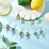304 Stainless Steel Glass Seed Beads Carrot Dangle Earrings EJEW-MZ00579-1