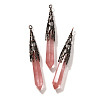 Cherry Quartz Glass Pointed Big Pendants G-P560-02R-07-1