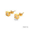 304 Stainless Steel & Clear Cubic Zirconia Stud Earrings WGB6216-02-2