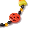 Halloween Dyed Synthetic Turquoise & Glass Beaded Stretch Bracelets BJEW-JB10602-4