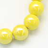 Pearlized Handmade Porcelain Round Beads PORC-S489-8mm-10-1