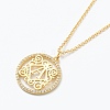 Brass Micro Pave Clear Cubic Zirconia Pendant Necklaces NJEW-J059-01A-1