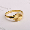 Flat Round 304 Stainless Steel Finger Rings FS-WG268FC-03-1