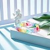 Rainbow Acrylic Round Beaded Stretch Bracelet for Women BJEW-JB07555-2