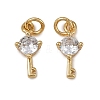 Brass Micro Pave Cubic Zirconia Pendants KK-I358-066G-01-1