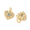 Brass Micro Pave Cubic Zirconia Charms KK-U056-34G-2