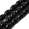 Natural Black Onyx Beads Strands G-F801-F02-03-2