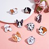 9Pcs 9 Style English Springer Spaniel & Papillon & St. Bernard & Dalmatian & Samoyed Enamel Pin with Brass Butterfly Clutches JEWB-SZ0001-78-3