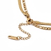 304 Stainless Steel Herringbone & Figaro Chains Double Layer Necklace with Butterfly Charms for Women NJEW-P269-13G-4